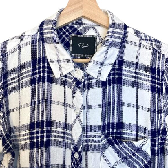 RAILS Hunter Plaid Rayon Flannel Button Up Long Sleeve Shirt - Picture 4 of 10